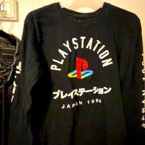 AUTHENTIC PLAYSTATION JAPAN 1994 BLACK Graphic Long Sleeve Cotton T Shirt MEDIUM